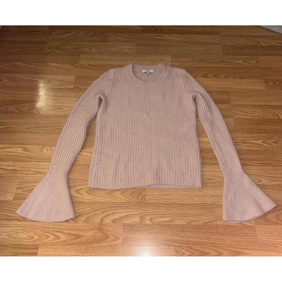 Madewell Sweaters - Madewell Bell Sleeve Ribbed Crew Neck Sweater Size XXS